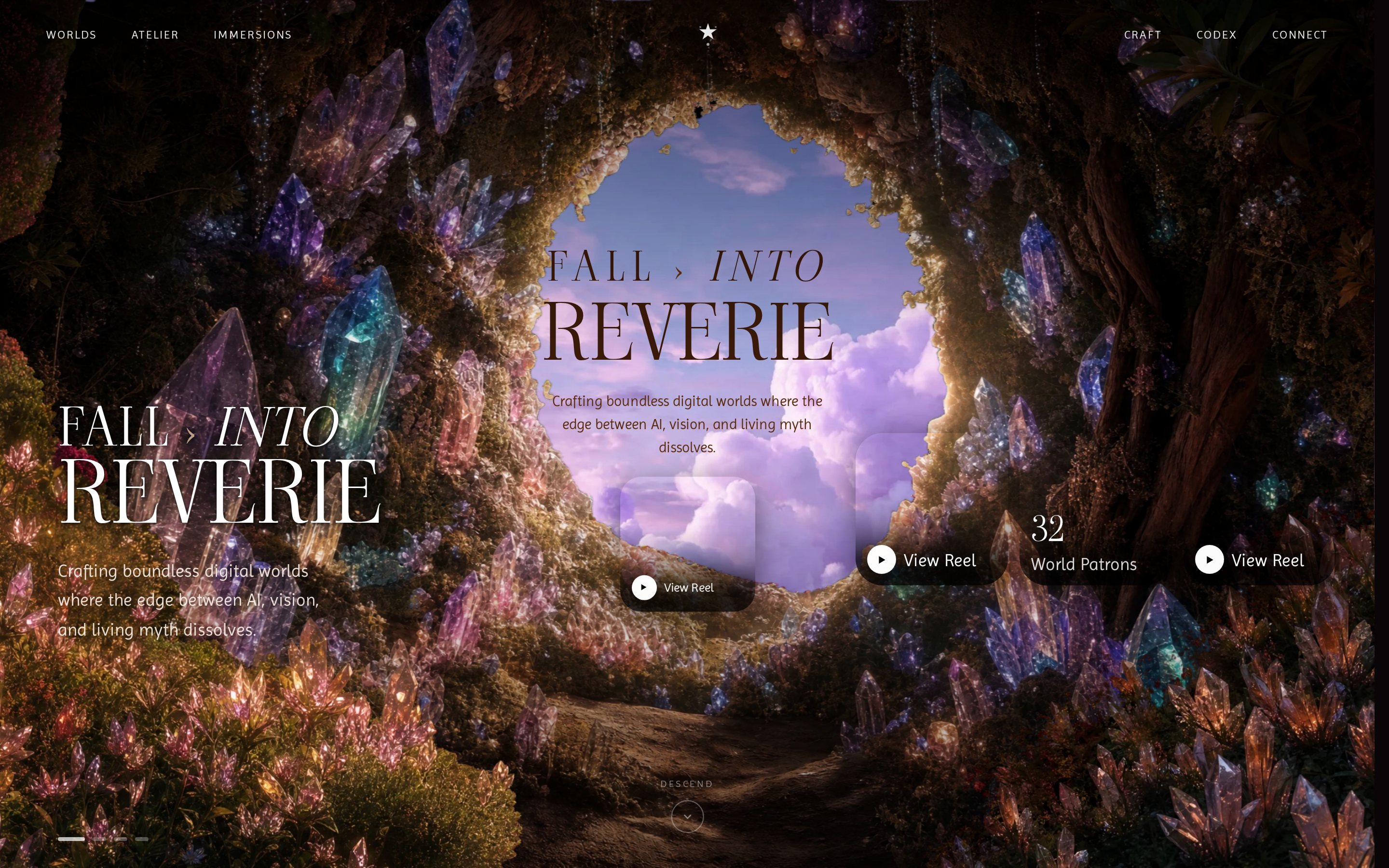 Dreamcore Landing — Parallax Portal Hero preview
